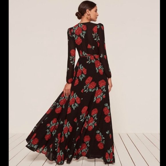 Reformation Milan Hera Carnation Maxi Wrap Dress - Picture 3 of 15